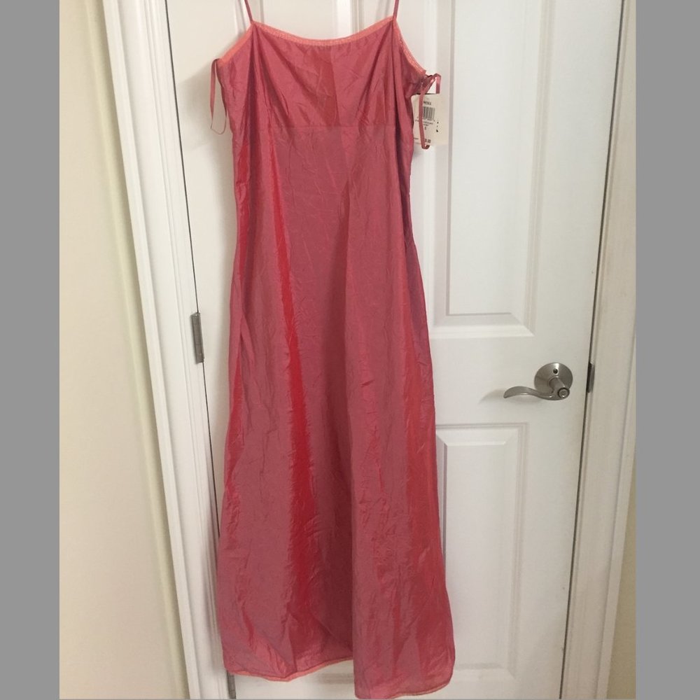 INC Spaghetti Strap Pink Maxi Silk Slip Dress